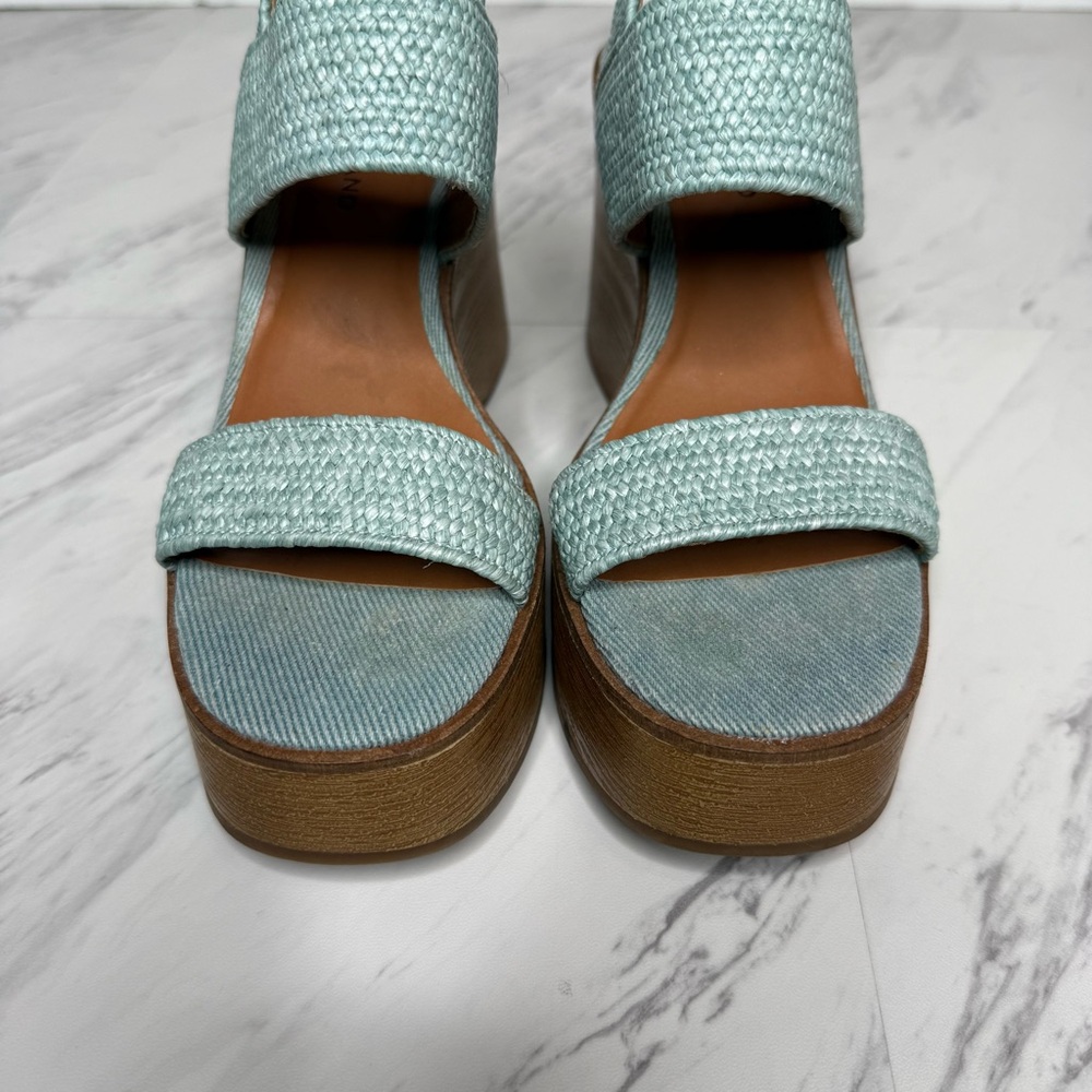 Lucky Brand Delukah Blue Platform Wedge Sandal 5 1/2 - Picture 9 of 14